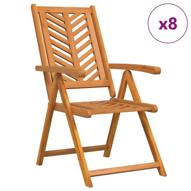 vidaXL Gartenstühle 8 Stk Verstellbar Massivholz Akazie 3154136