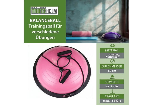 TRUTZHOLM Balancetrainer Yoga Gymnastik Balance Durchmesser 60cm Pink