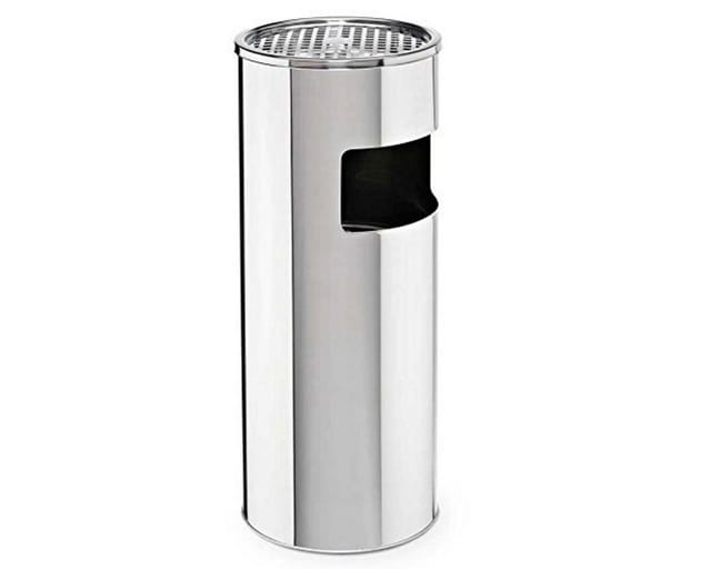 Svita 30L Standaschenbecher Eimer Aschenbecher Mülleimer Ascher 60x25cm Silber