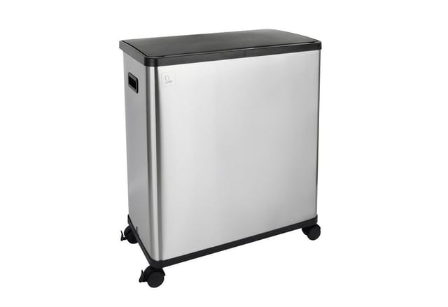 Svita SR2X30 Sensormülleimer Abfalleimer 2fach 60l Inklusive Inneneimer Räder Silber