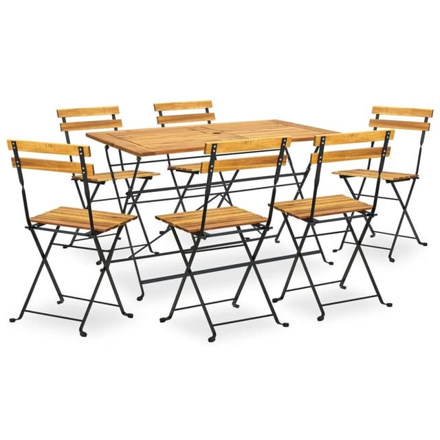 vidaXL 7-Tlg Garten-Essgruppe Klappbar Akazie Massivholz 3058156