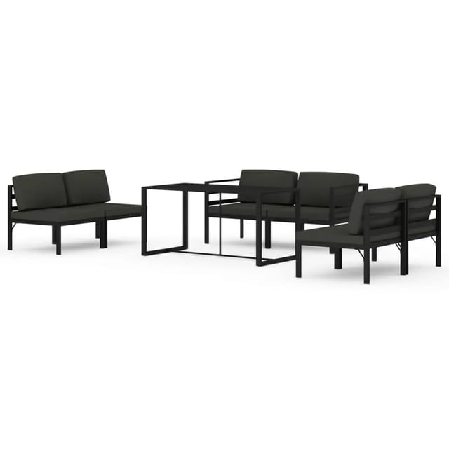 vidaXL 7-Tlg Garten-Lounge-Set mit Kissen Aluminium Anthrazit 3115921