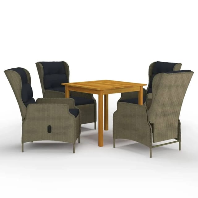 vidaXL 5-Tlg Garten-Essgruppe Braun 3067749