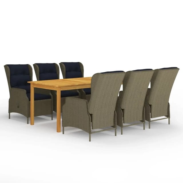 vidaXL 7-Tlg Garten-Essgruppe Braun 3067934