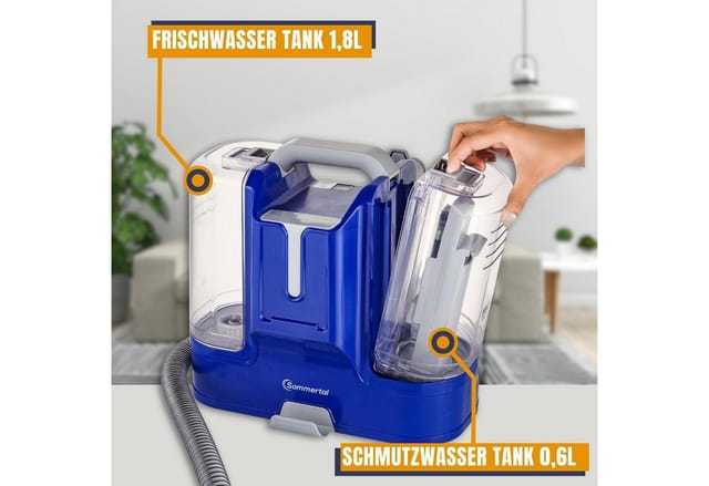 Sommertal Waschsauger WS450 Leistungsstarker 450w Motor Waschsauger mit Zubehör Selbstreinigung