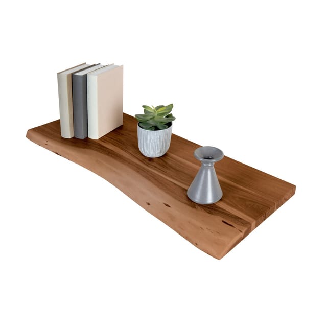 SAM Holzplatte Arya mit Echter Baumkante Einseitig 90 x 30 cm Akazienholz Nussbaum