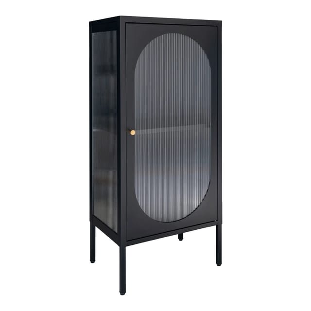 ebuy24 Adelaide Vitrinenschrank 1 Glastür Schwarz