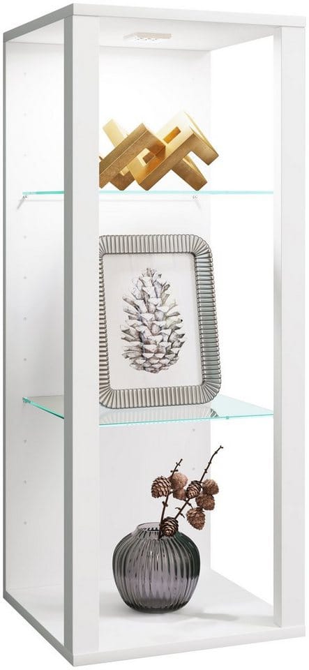 ebuy24 GlasolMW Vitrinenschrank Wandhängend Weiß