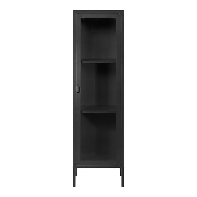 ebuy24 Brisbane1 Vitrinenschrank 1 Glas Tür Schwarz