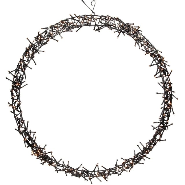 ECD Germany Lichterkranz 500 LEDs 58cm Warmweiß IP44 Türkranz Fensterkranz Ring