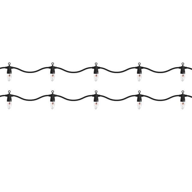ECD Germany Lichterkette mit Flammeneffekt 360 cm 10 Glühbirnen Warmweiß IP44