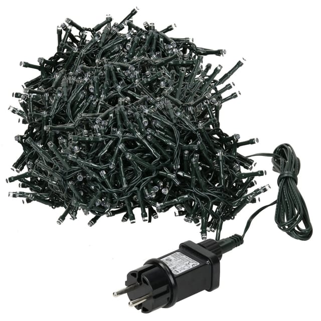 ECD Germany LED Cluster Lichterkette Extra Warmweiß 1200LED 24m 8 Programm IP44
