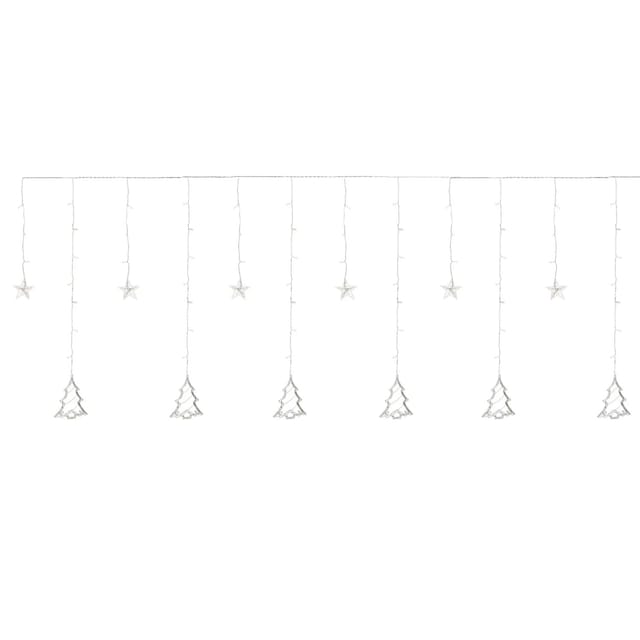 ECD Germany LED Fenster Lichtervorhang 220cm mit 138 LEDs Warmweiß 8 Funktionen