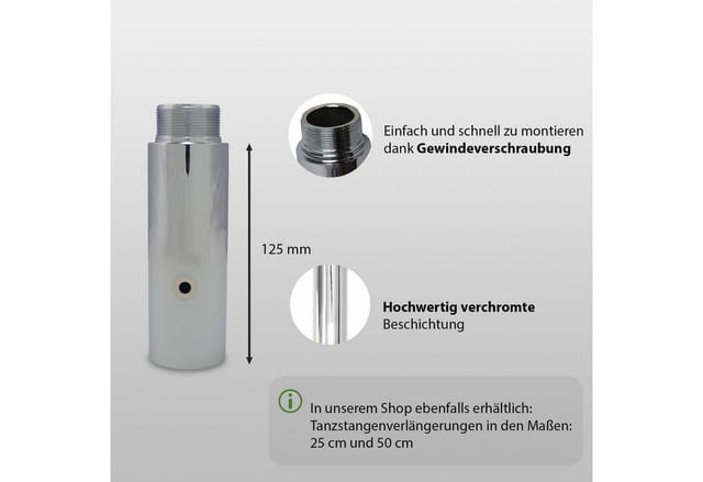 TRUTZHOLM Tanzstangenverlängerung 125 mm Durchmesser 45mm