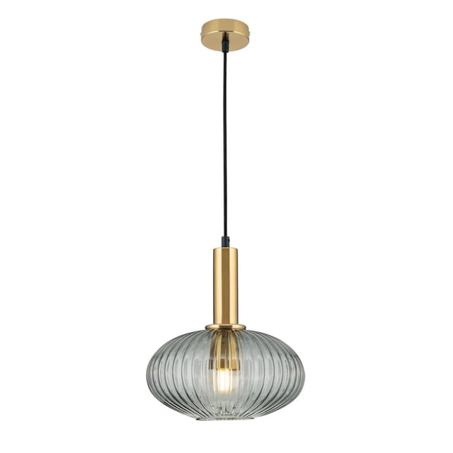 Orion Leuchten Hängeleuchte Carneval Ø 25 cm Bronze Rauchglas