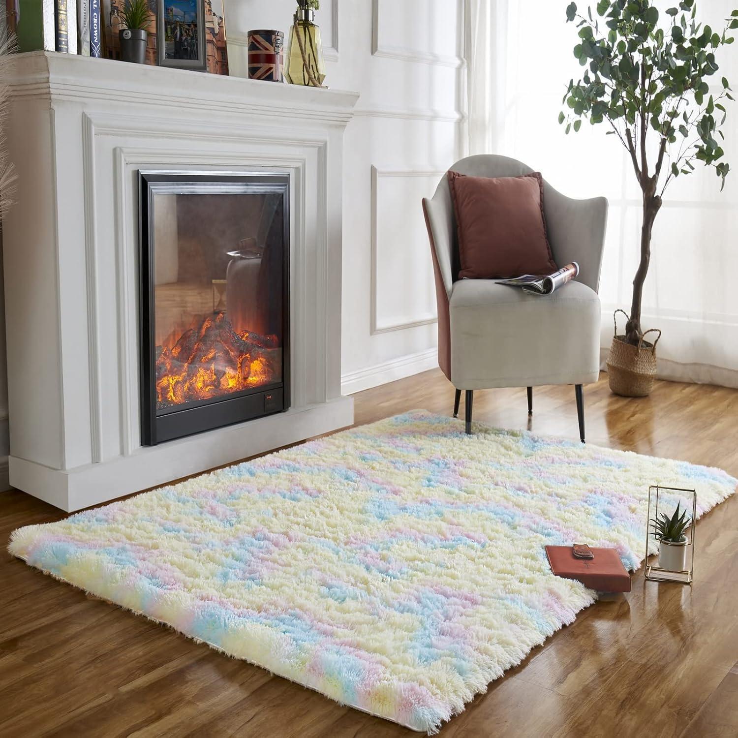 Teppich Regenbogen Kinderzimmer Flauschig 80&xd7120 Cm Regenbogen