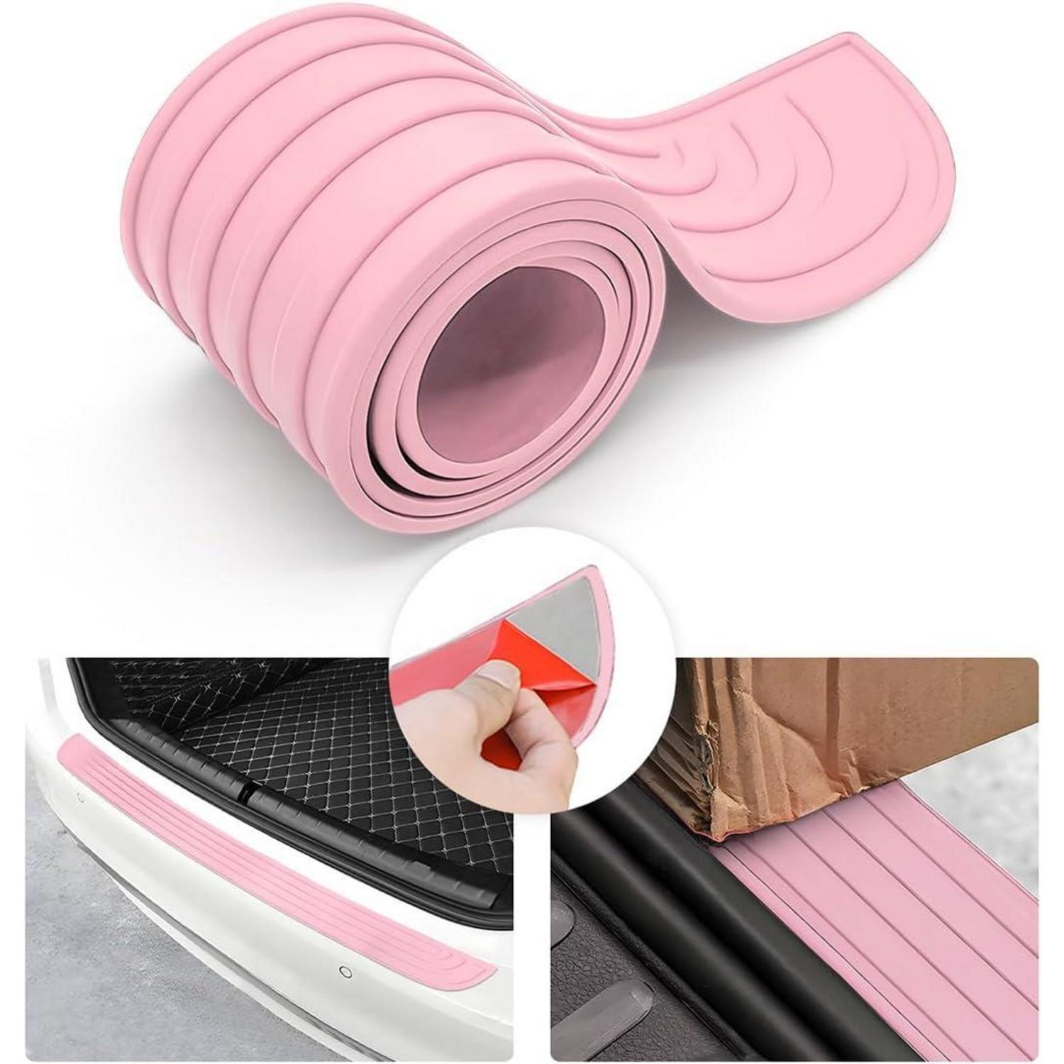 Stoßstangenschutz Gummi Selbstklebend Kofferraum Rosa 101x8.5cm