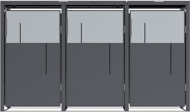 Westmann Mülltonnenbox Tonus 3 Anthrazit 80 cm x 198 cm x 116 cm