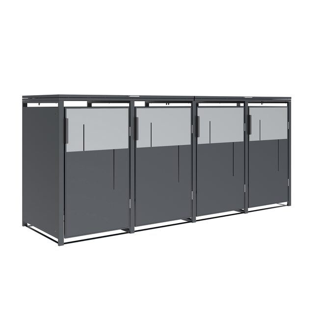 Westmann Mülltonnenbox Tonus 4 Anthrazit 80 cm x 265 cm x 116 cm