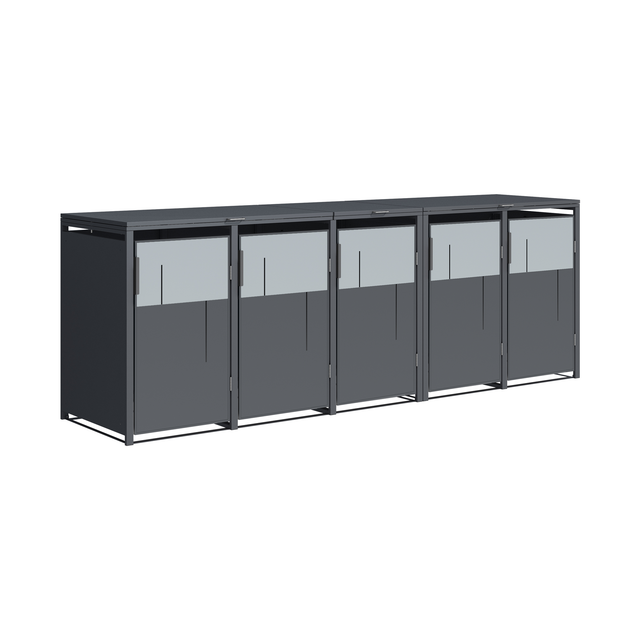 Westmann Mülltonnenbox Tonus 5 Anthrazit 80 cm x 330 cm x 116 cm