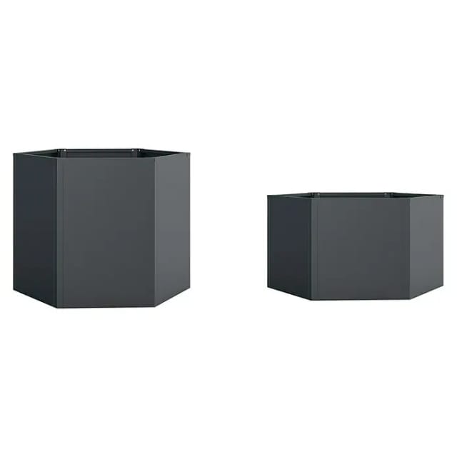Westmann Metall-Hochbeet Varia 6-eckig Anthrazit 2er-Set