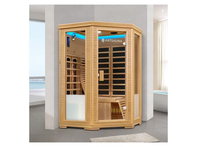 Artsauna Infrarotkabine Wärmekabine Aalborg mit Dual Technologie und Hemlockholz