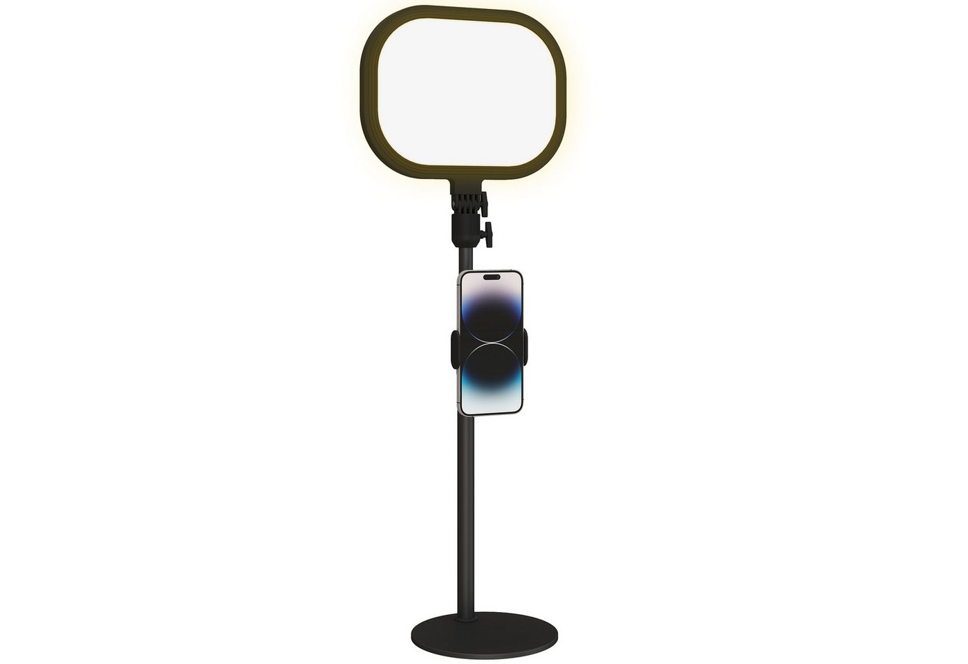 HOMCOM Tischlampe Tischleuchte mit Telefonhalterung 5 Farbmodi & 10 Helligkeitsstufen