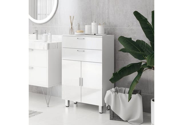 kleankin Badezimmerschrank Spanplatte 60L x 30B x 93H cm Weiß
