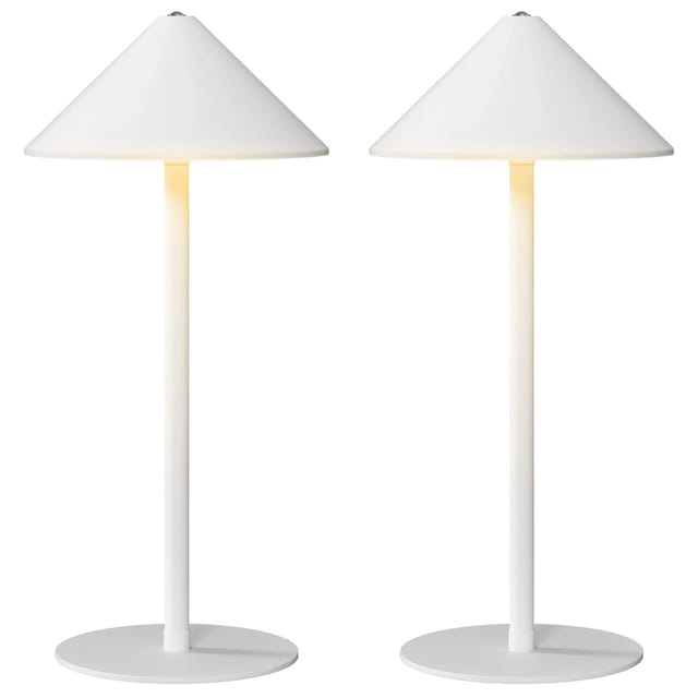 HOMCOM Tischlampe 2er Set Tischleuchte mit 3 Lichtfarben Aufladbare Nachttischlampe