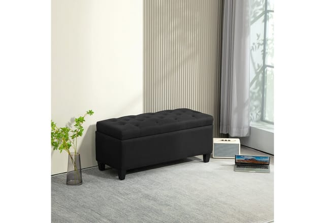 HOMCOM Sitzbank Polsterbank mit Stauraum Truhenbank 100 x 40 x 44 cm