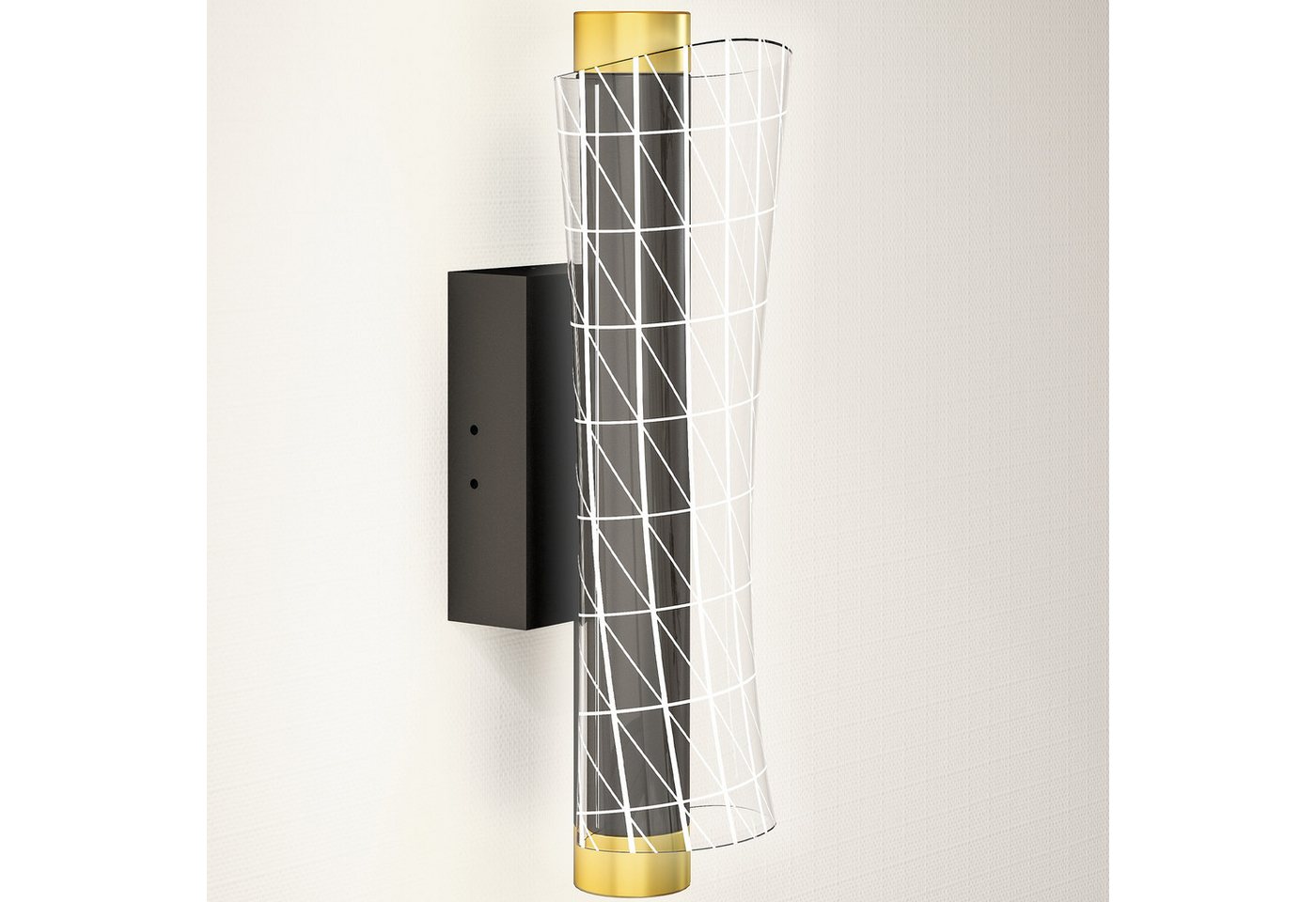HOMCOM 2er Set Wandleuchte Innen Wandlampe mit LED Lichte Gitterdesign Bild 2