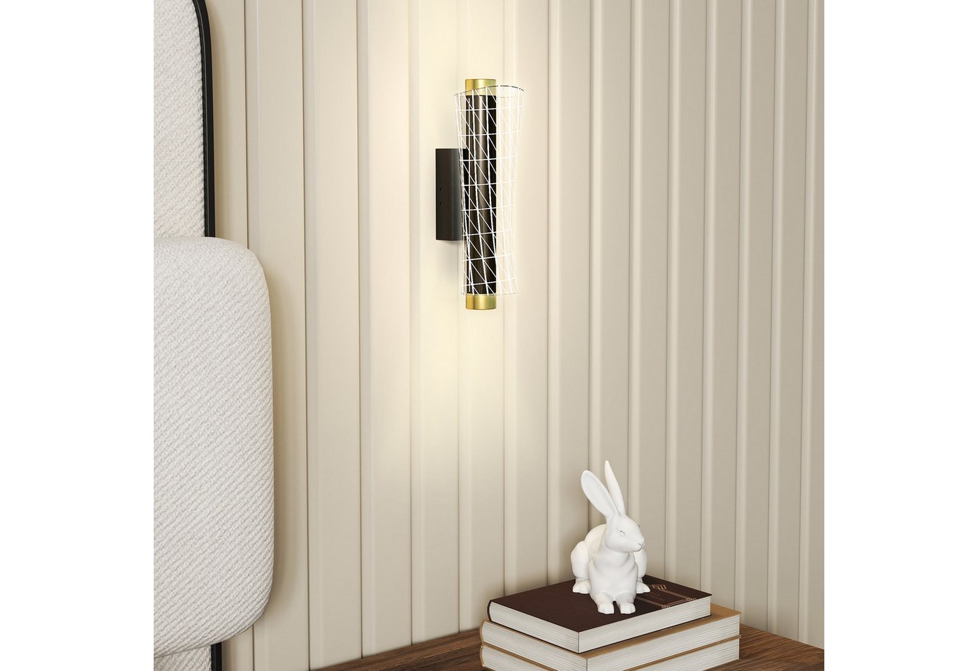 HOMCOM 2er Set Wandleuchte Innen Wandlampe mit LED Lichte Gitterdesign Bild 4