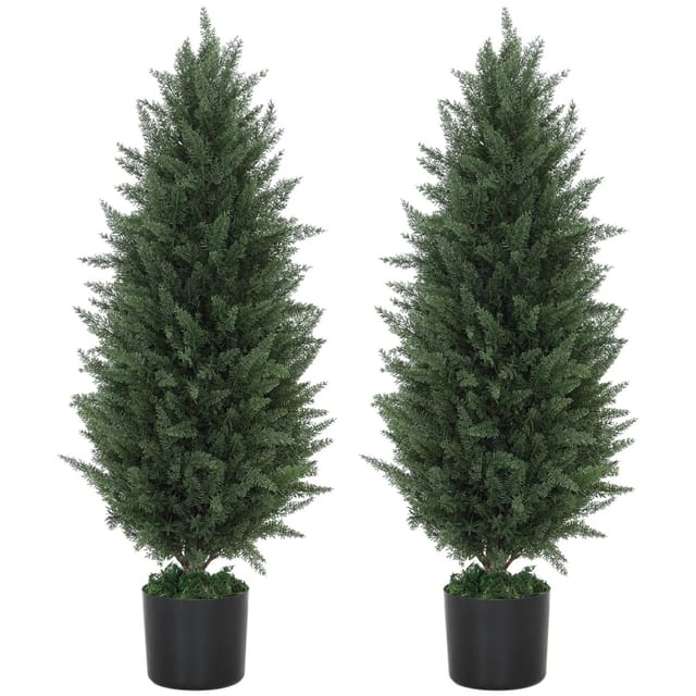 HOMCOM Künstliche Zypresse 2er-Set Groß 90 cm