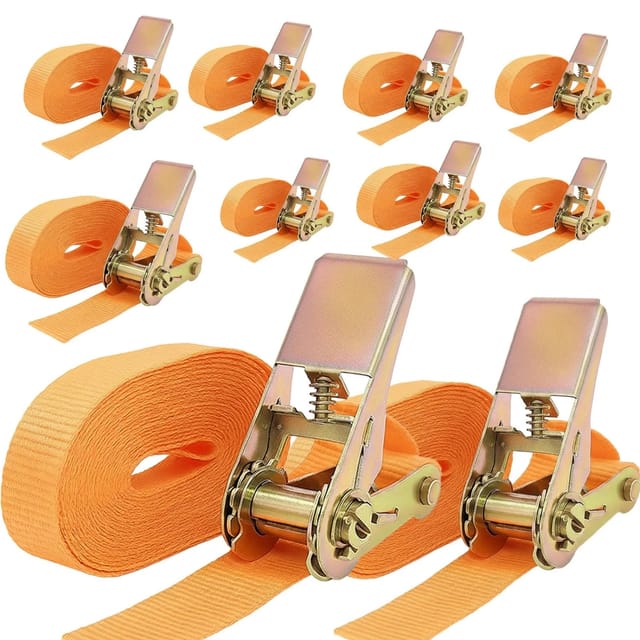 TRUTZHOLM 10x Profi Ratschen Spanngurt 1 Teilig 6m 0,8t 800 kg TÜV GS Orange