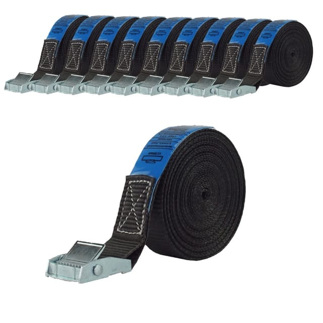 TRUTZHOLM 10x Profi Spanngurt Klemmschloss Auto 1 Teilig 6m 250 kg Schwarz