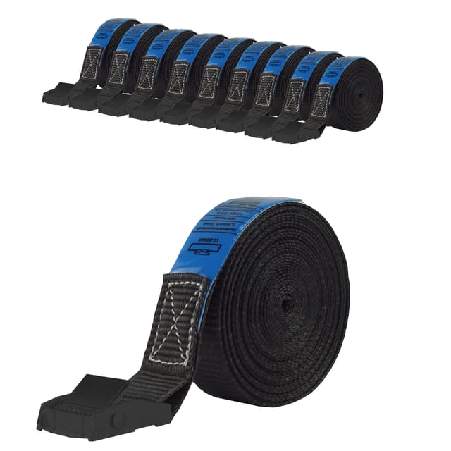 TRUTZHOLM 10x Profi Spanngurt Klemmschloss Auto 1 Teilig 5m 250 kg Schwarz