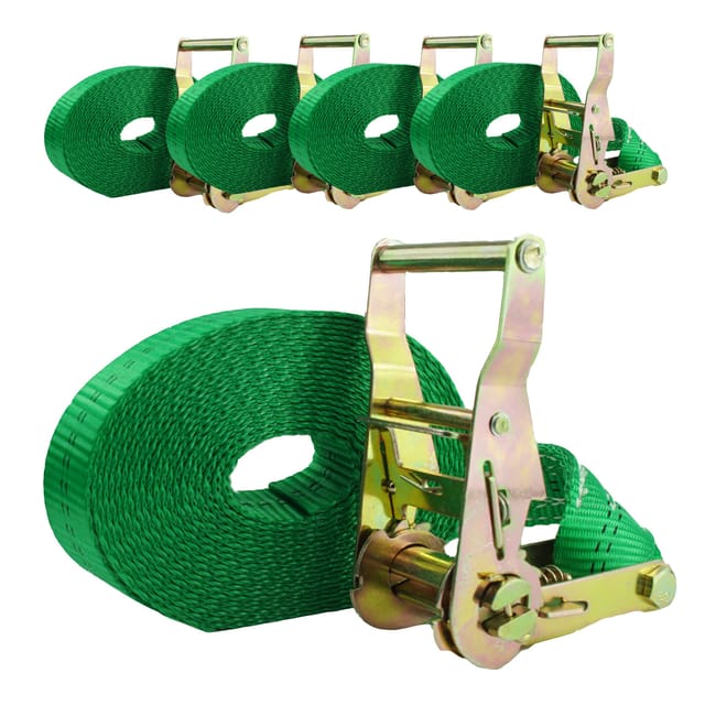 TRUTZHOLM 5x Ratschen Spanngurt 1 Teilig 6m 2t 2000kg TÜV GS Grün