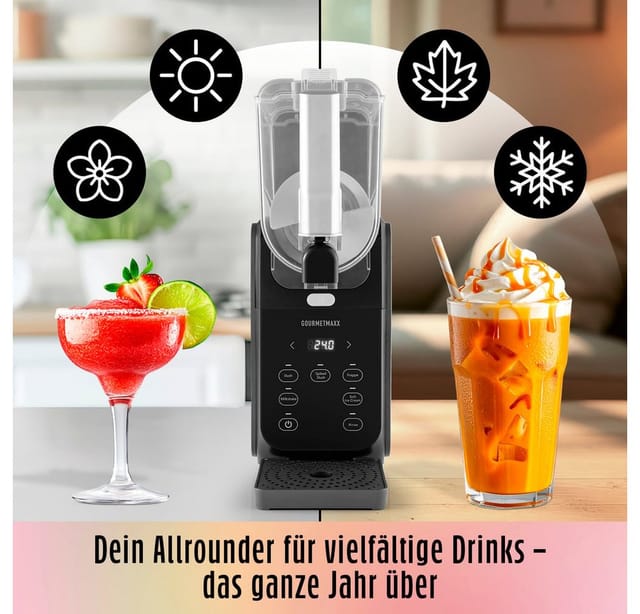 GOURMETmaxx Slush-Eismaschine FreezeUp 200 W Schwarz-Grau 2,8,