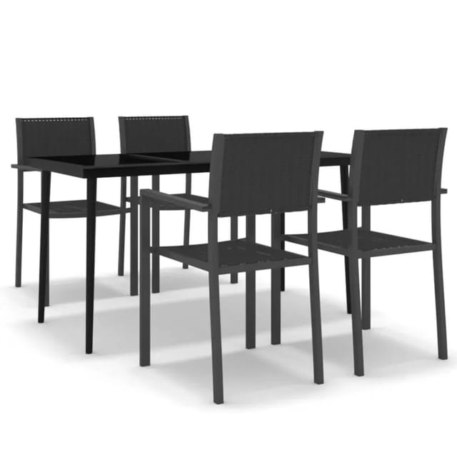 vidaXL 5-Tlg Garten-Essgruppe Schwarz 3099277
