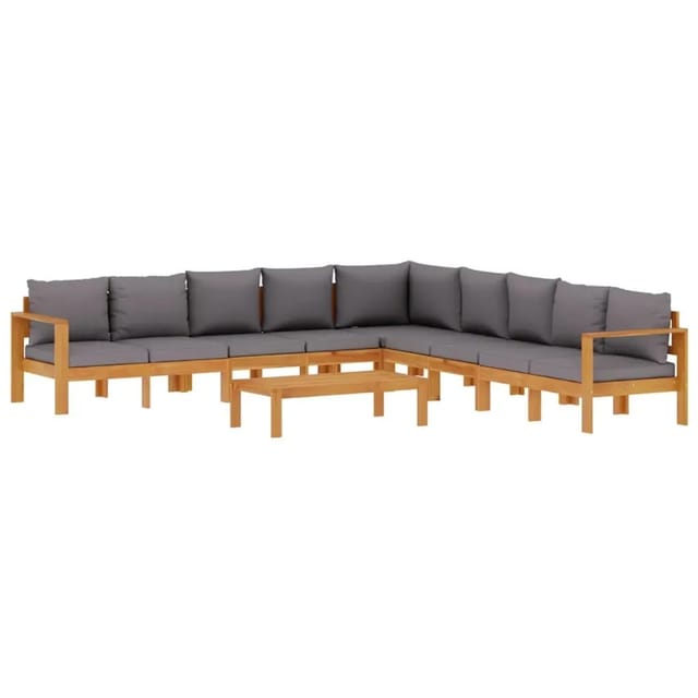 vidaXL 6-Tlg Garten-Sofagarnitur mit Kissen Massivholz Akazie 3214867