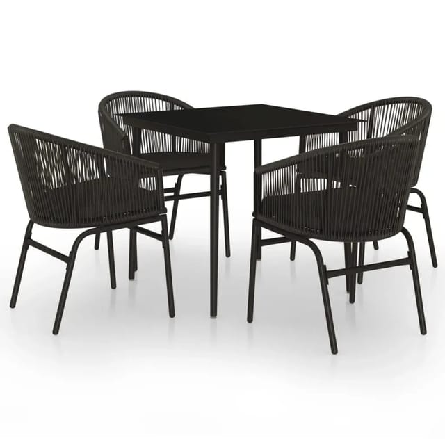 vidaXL 5-Tlg Garten-Essgruppe Schwarz 3099240