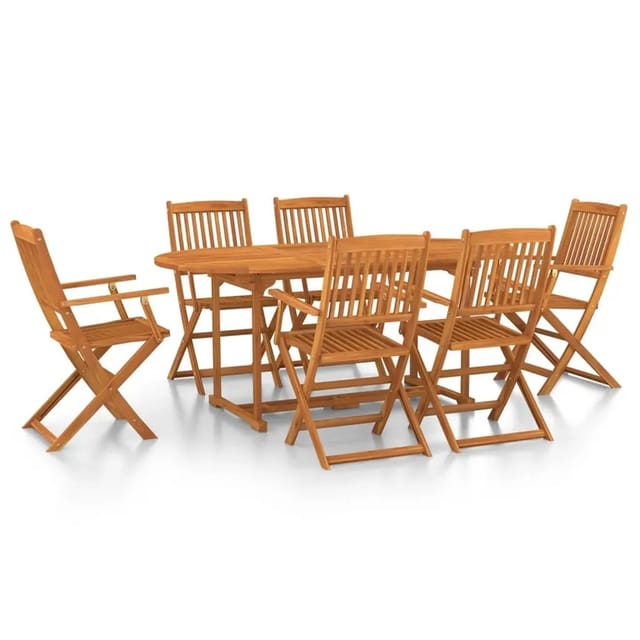 vidaXL 7-Tlg Garten-Essgruppe 180x90x75 cm Massivholz Akazie 3086970