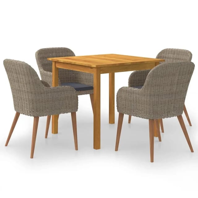 vidaXL 5-Tlg Garten-Essgruppe Braun 3067733