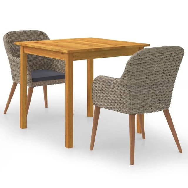 vidaXL 3-Tlg Garten-Essgruppe Braun 3067731