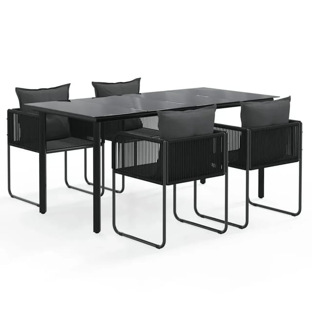 vidaXL 5-Tlg Garten-Essgruppe Schwarz 3156496