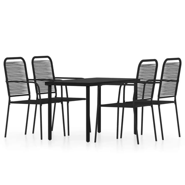 vidaXL 5-Tlg Garten-Essgruppe Schwarz 3099139