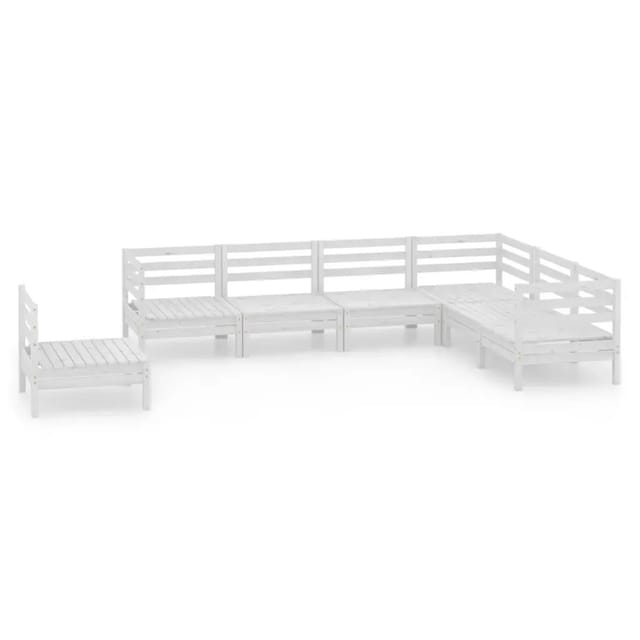 vidaXL 7-Tlg Garten-Lounge-Set Massivholz Kiefer Weiß 3083035