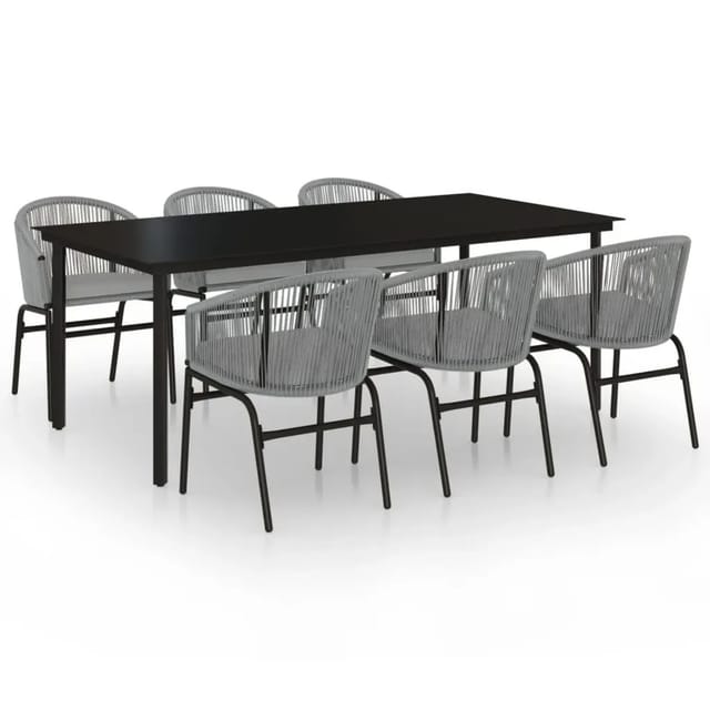vidaXL 7-Tlg Garten-Essgruppe Grau 3099237
