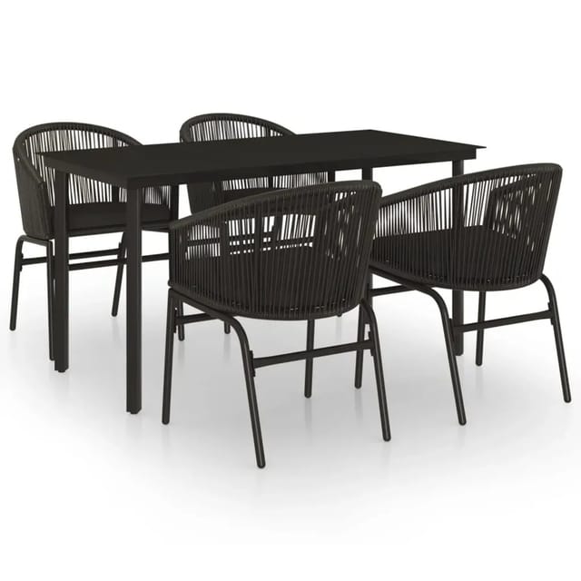 vidaXL 5-Tlg Garten-Essgruppe Schwarz 3099223