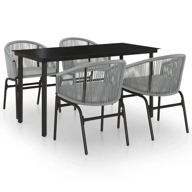 vidaXL 5-Tlg Garten-Essgruppe Grau 3099235
